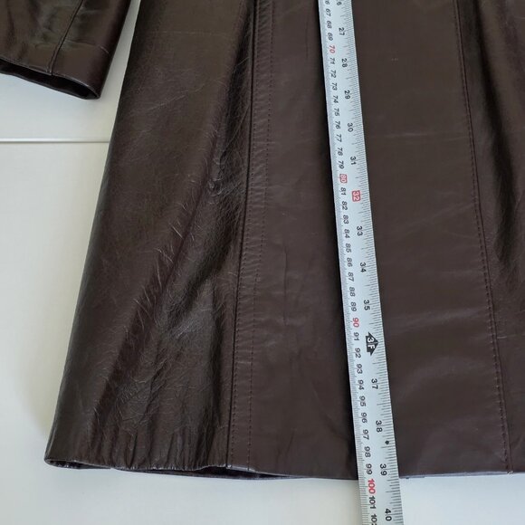 Vtg Cosa Nova Leather Trench Coat Men 36 Brown Belt Canada Quilted Remove Lining - Picture 8 of 16